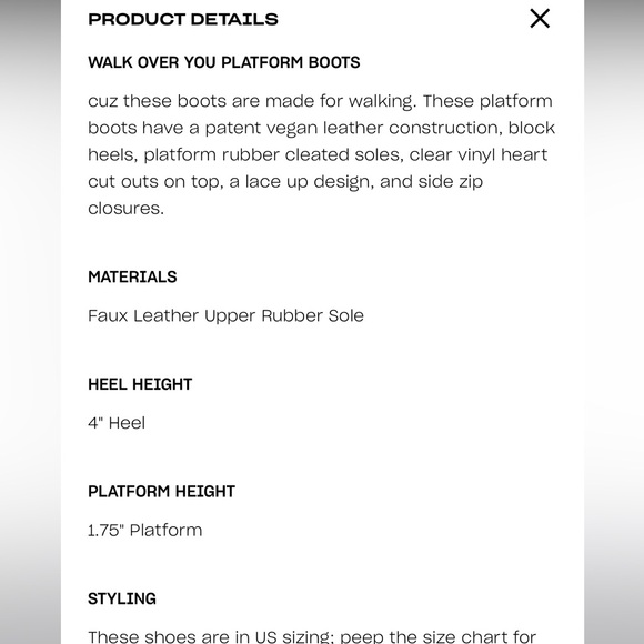 Sugar Thrillz Heart Walk Over You Platform Boots White - Picture 3 of 12